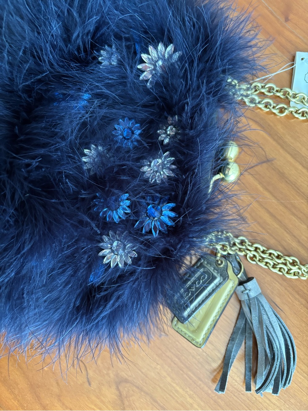 Coach Limited-Edition Poppy Ostrich Crossbody Feather Clutch - Picture 3 of 16